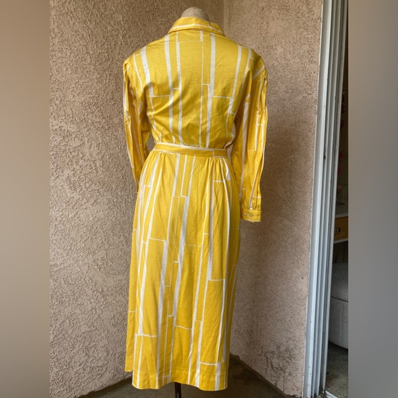 Vintage Jaeger London Yellow Skirt Blouse Set W/Pockets - Picture 7 of 15